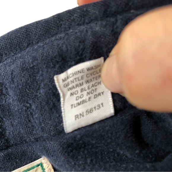 L.L.Bean Flannel Cotton Shirt Women 16 Navy Full Buttoned Front Long Sleeves - Picture 9 of 9